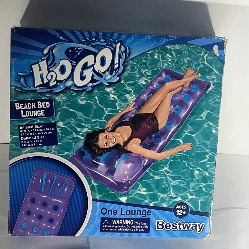 BESTWAY H2O‎ GO BEACH BED LOUNGE Floater 68.9in X 24.8in X 10.2in PURPLE